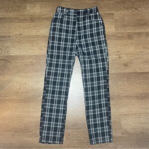 Grunge Black and White Plaid Straight Leg Pants size XS